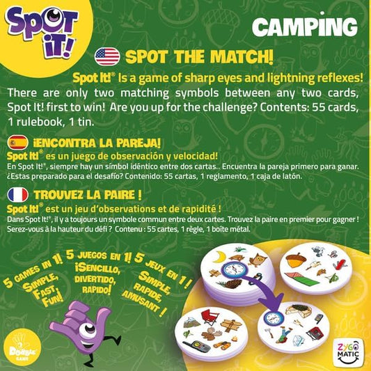 Spot It! Camping (2024 Refresh -- Eco-Sleeve Edition)