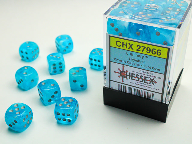 Chessex 12mm d6 Set: Luminary Sky w/Silver (36)