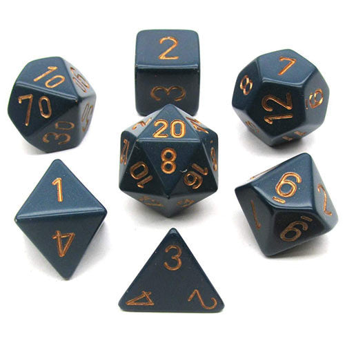 Chessex Dice Set: Opaque - Dusty Blue/Copper (7)