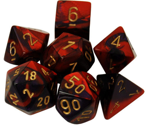 Chessex Dice Set: Gemini Purple-Red w/Gold (7)