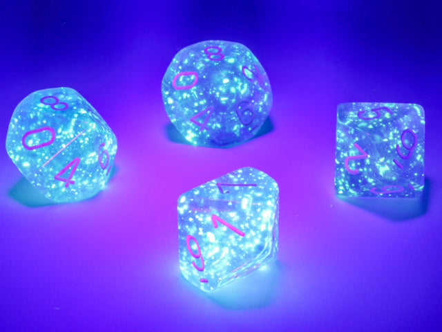 Chessex d10 Set: Borealis Luminary Purple/White (10)