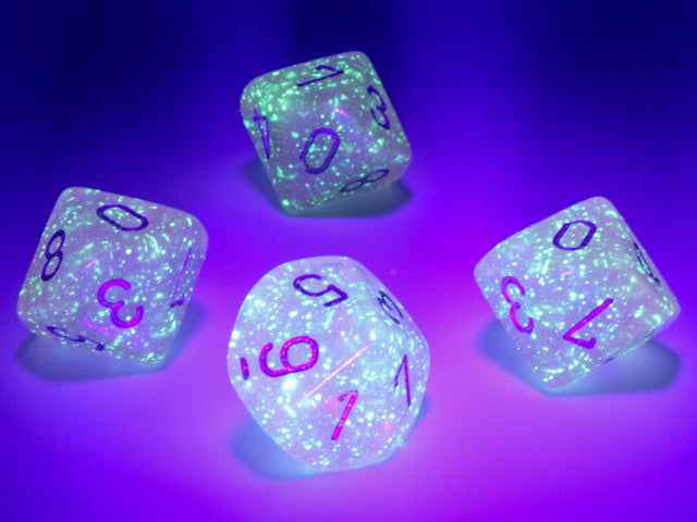 Chessex d10 Set: Borealis Luminary Pink/Silver (10)