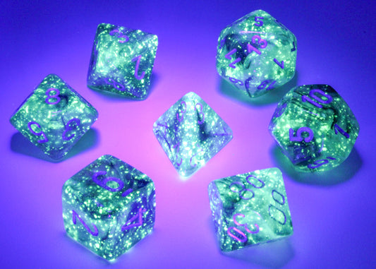 Chessex Dice Set: Borealis Luminary Smoke/Silver Set (7)