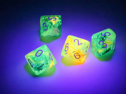 Chessex d10 Set: Nebula Luminary - Spring w/White (10)