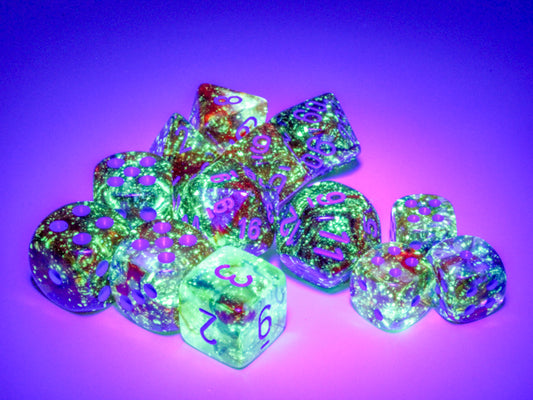 Chessex 16mm d6 Set: Nebula Luminary - Primary w/Blue (12)