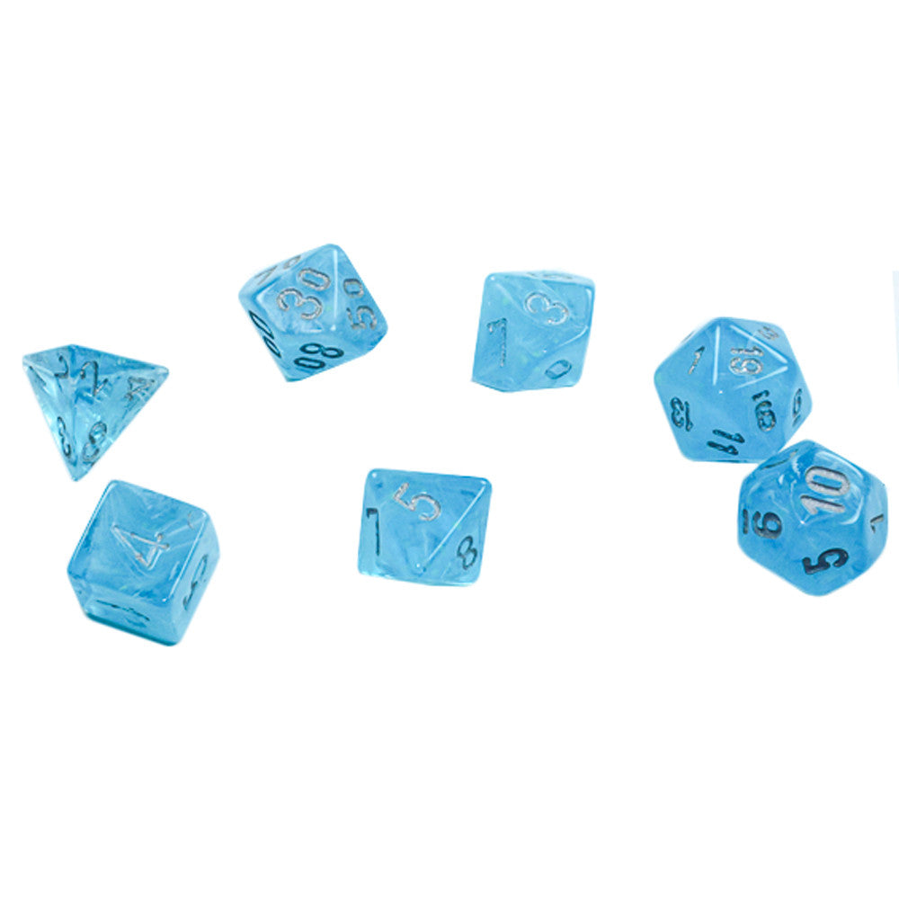 Chessex Mini Dice Set: Luminary - Sky w/Silver (7)