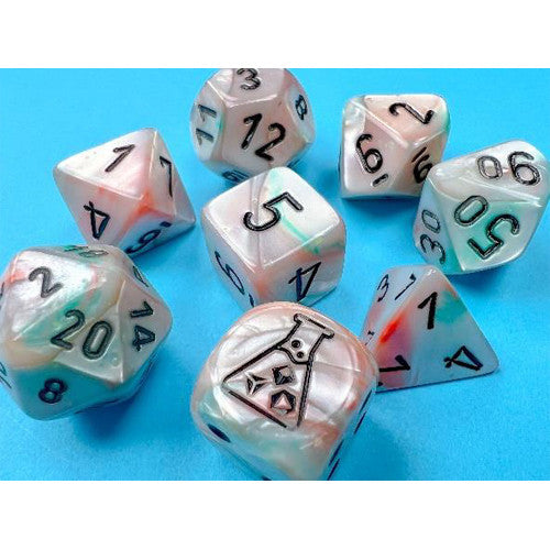 Chessex Lab Series 6 Dice Set: Lustrous Luminary - Sea Shell w/Black (7)