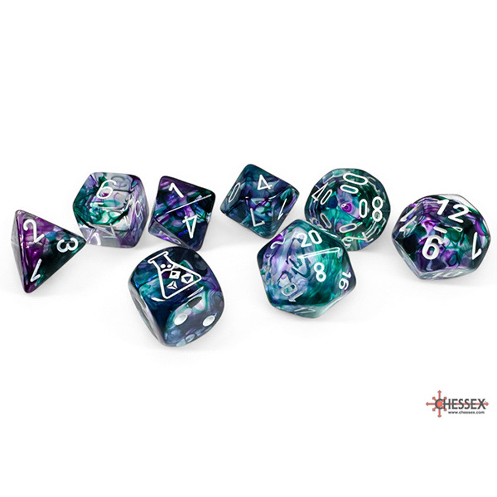 Chessex Lab Series 8 Dice Set: Nebula - Flourite/White (8)