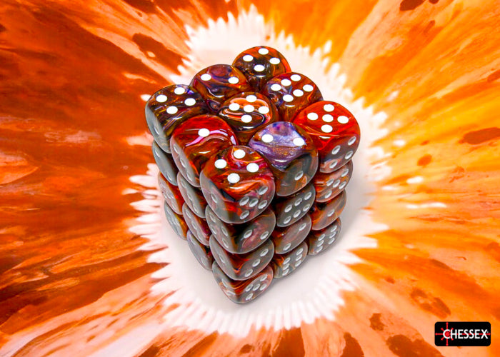 Chessex 12mm d6 Set: Festive - Symphony w/White (36)