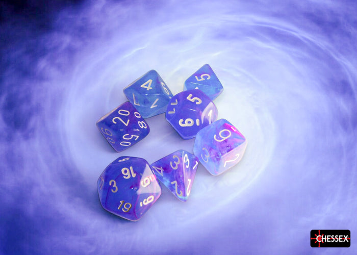 Chessex Dice Set: Nebula Luminary - Aura w/White (7)