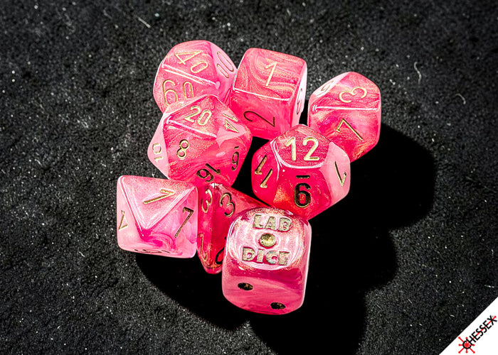 Chessex Lab Dice 10 Set: Shimmer - Ignis/Gold (8)