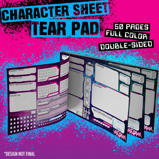 Vast Grimm RPG: Character Sheet Tear Pad