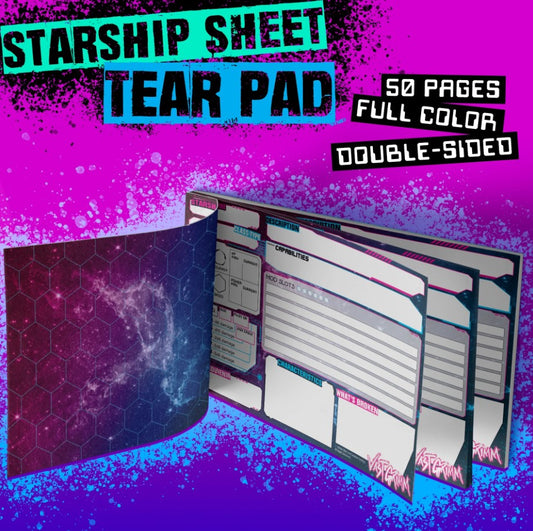 Vast Grimm RPG: Starship Sheet Tear Pad