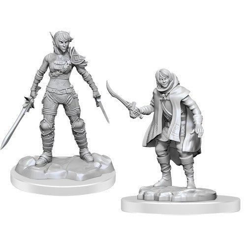 D&D Nolzur's Marvelous Unpainted Minis: W19 Elf Rogue & Half-Elf Rogue Protege