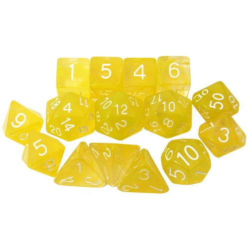 R4I Dice: Diffusion - Ochre Jelly w/ White (15)