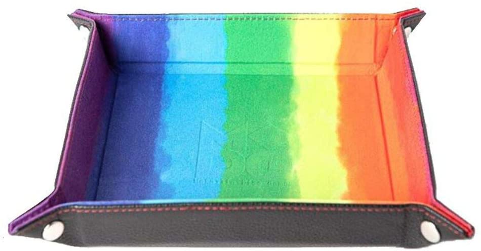Metallic Dice Games: Velvet Folding Tray - Watercolor Rainbow
