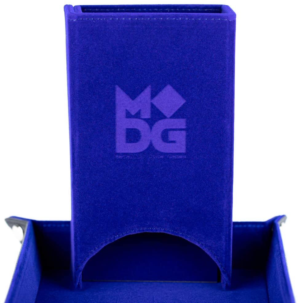 Metallic Dice Games: Velvet Fold-Up Dice Tower: Blue