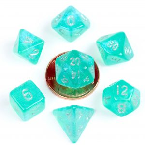 FanRoll Miniature Dice Set: Stardust Turquoise (7)
