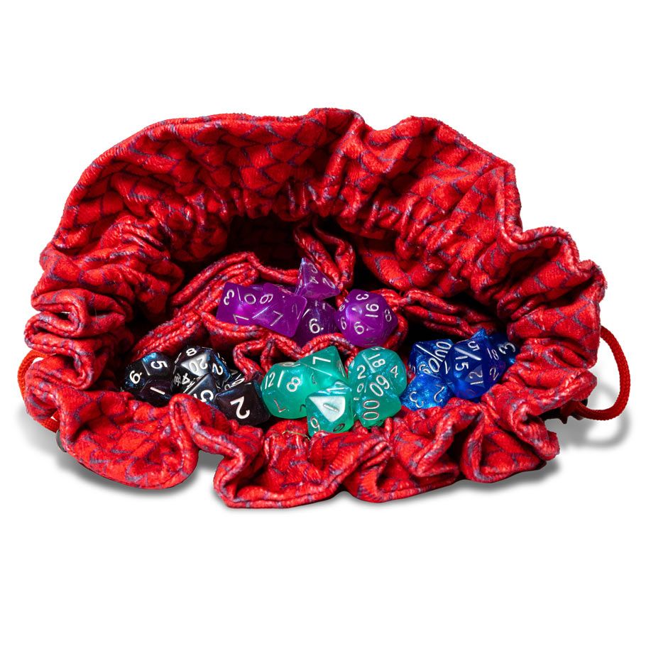 Fanroll: Velvet Compartment Dice Bag - Red Dragon Scales