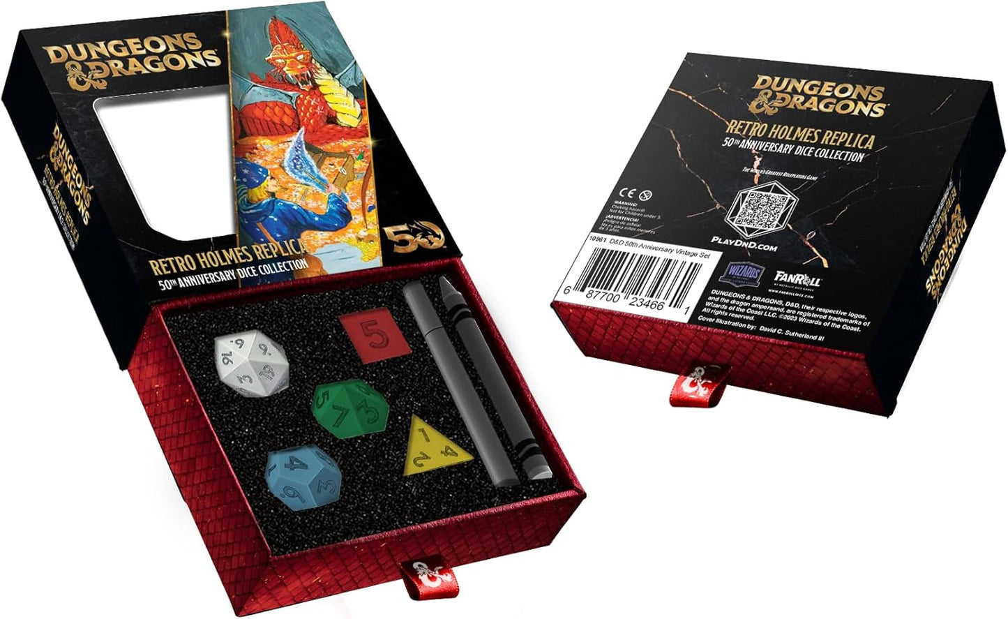 FanRoll Dice Set: D&D 50th Anniversary - Retro Holmes Replica