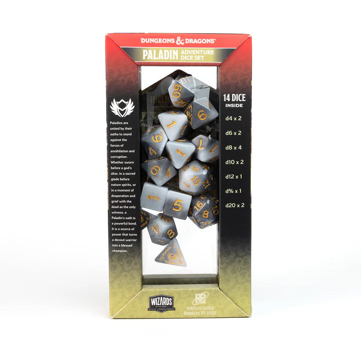 Sirius D&D Adventure Dice Set: Paladin - White/Grey (14-Set)