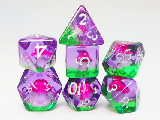Foam Brain Games Dice Set: Fae Mushrooms (7)