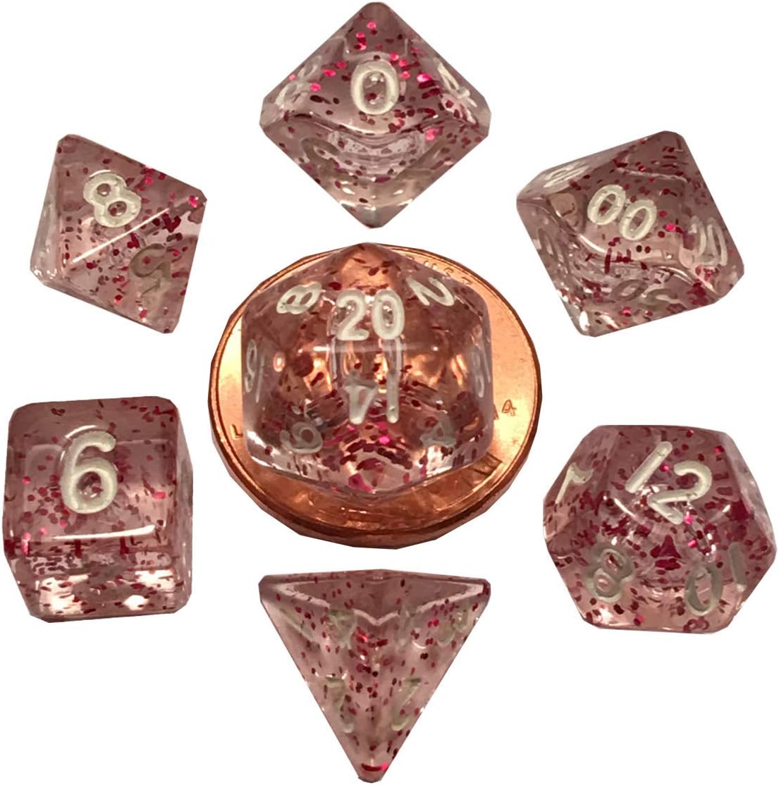 FanRoll Miniature Dice Set: Ethereal Light Purple/White (7)