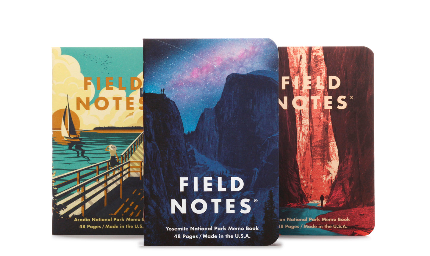Field Notes 3-Pack: National Parks Series A - Yosemite, Zion, Acadia