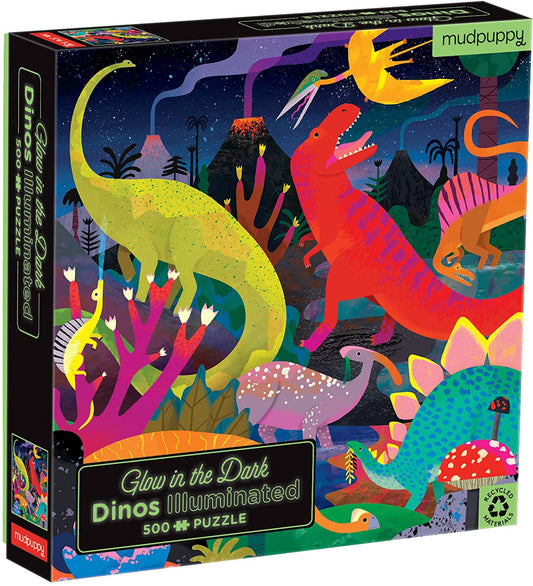 Puzzle: Dinosaurs Illuminated 500 Pieces (Glow-in-the-Dark)