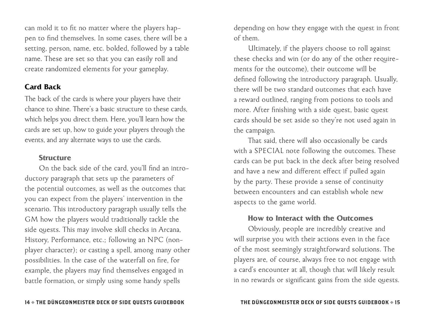 The Düngeonmeister Deck of Side Quests