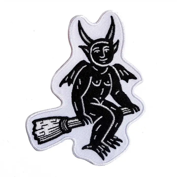 Cat Coven Patch: Woodcut Devil