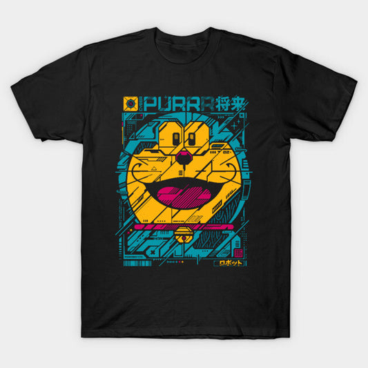 T-Shirt: Cyber Purr - Black
