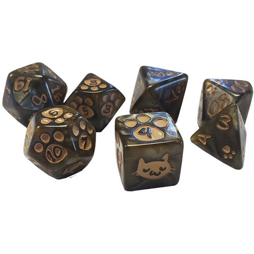 Kitten Dice Set: Brown (7)