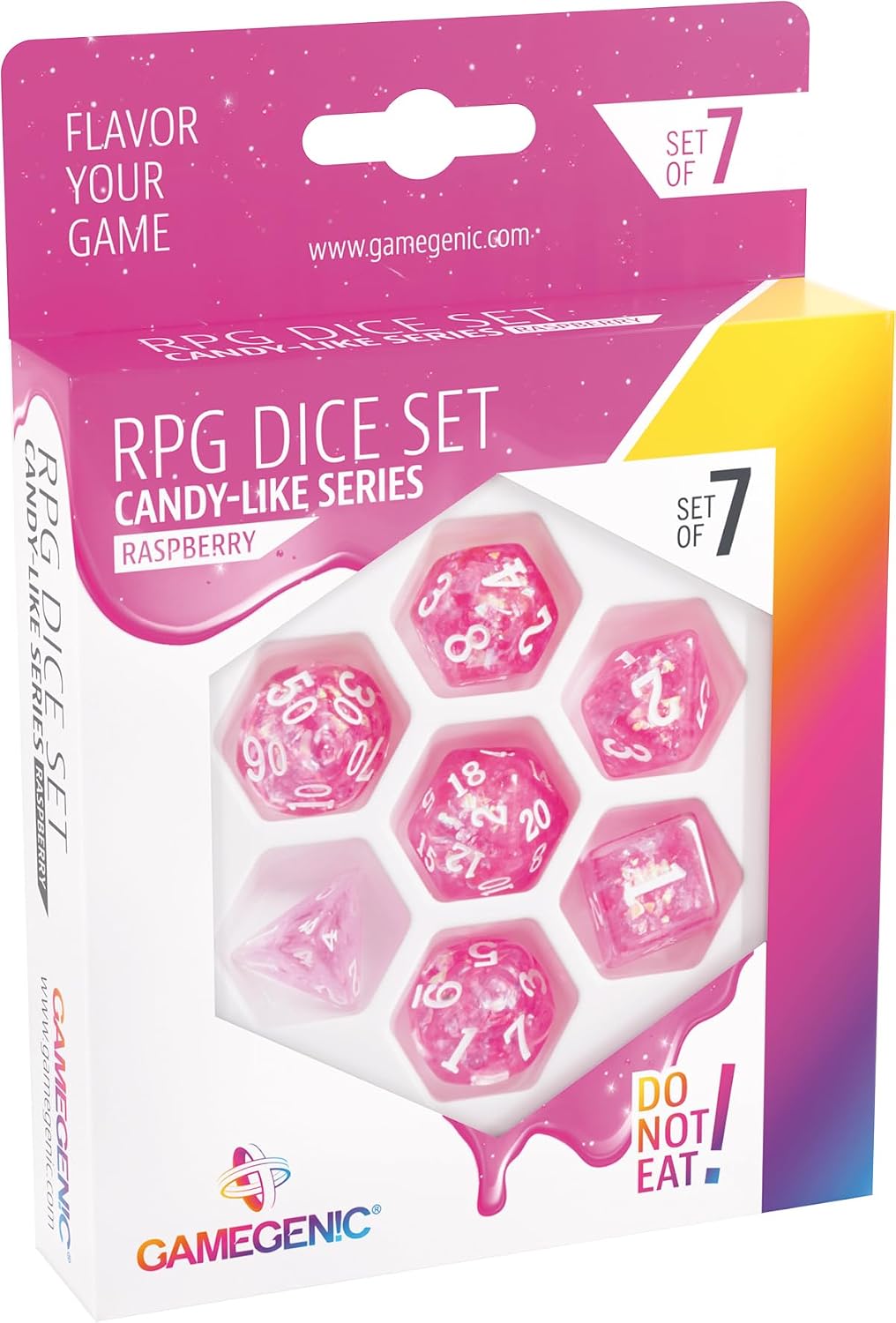 Gamegenic Dice Set: Candy-Like - Raspberry (7)
