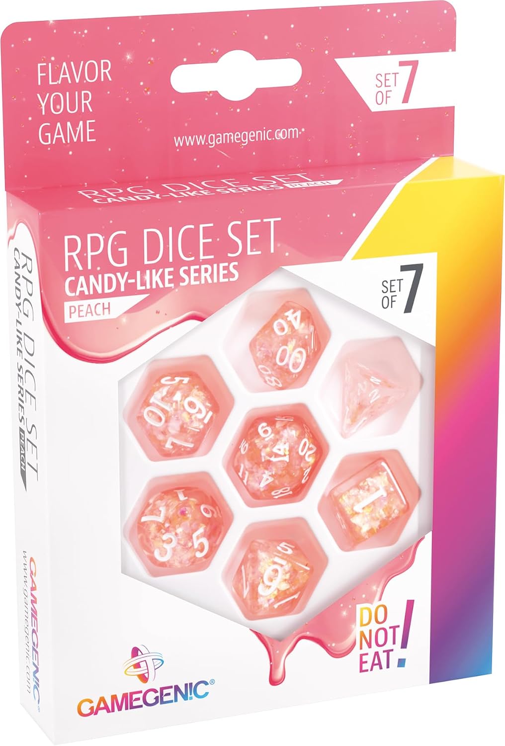 Gamegenic Dice Set: Candy-Like - Peach (7)