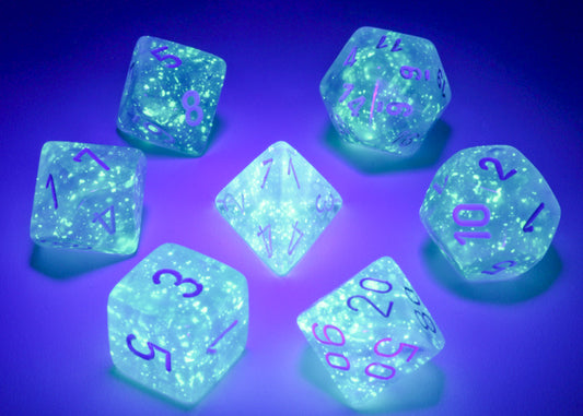 Chessex Dice Set: Borealis Luminary - Sky Blue/White (7)