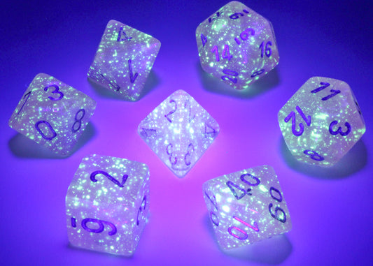 Chessex Dice Set: Borealis Luminary Pink/Silver (7)
