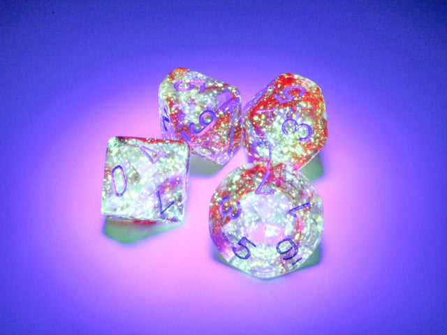 Chessex d10 Set: Nebula Luminary - Red/Silver (10)