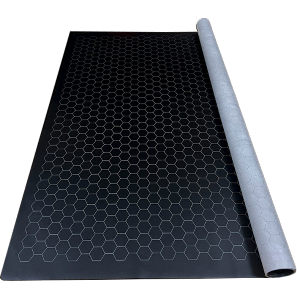 Reversible Megamat: 1-inch Hex - Black/Grey (34.5" x 48")