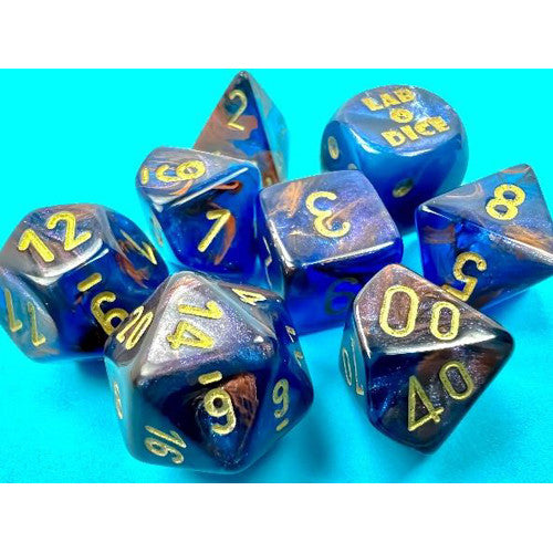 Chessex Dice Set: Lab Series 6 - Lustrous - Azurite w/Gold (8)