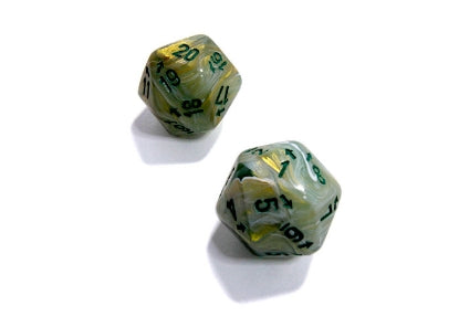 Chessex: Vortex Countup and Down D20 - Marble Green/Dark Green (1)