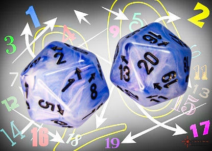 Chessex: Vortex Countup and Down D20 - Ice Blue/Black (1)