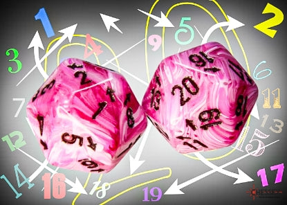 Chessex: Vortex Countup and Down D20 - Pink/Black (1)