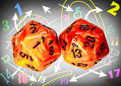 Chessex: Vortex Countup and Down D20 - Orange/Black (1)