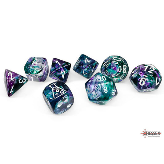 Chessex Lab Series 8 Dice Set: Nebula - Flourite/White (8)