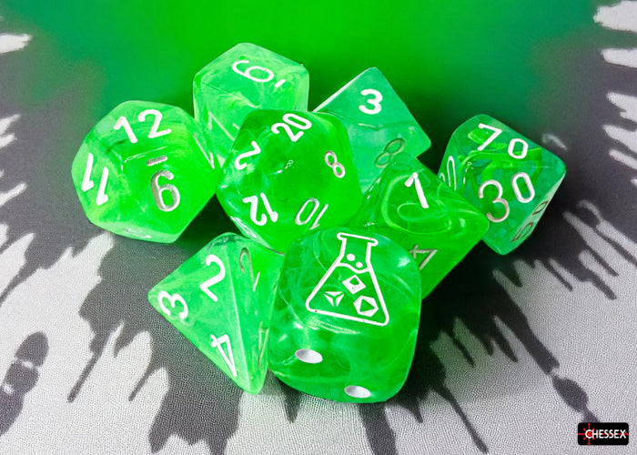 Chessex Lab Series 9 Dice Set: Nebula - Gelatinous/white (7 + Bonus Die)