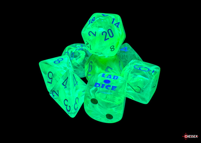Chessex Lab Series 9 Dice Set: Nebula - Gelatinous/white (7 + Bonus Die)
