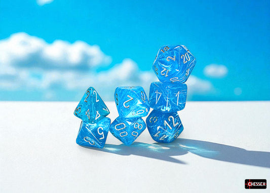 Chessex Mega-Hedral Dice Set: Luminary Sky/Silver (7)