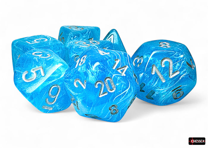 Chessex Mega-Hedral Dice Set: Luminary Sky/Silver (7)