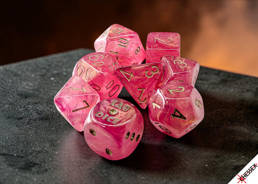Chessex Lab Dice 10 Set: Shimmer - Ignis/Gold (8)